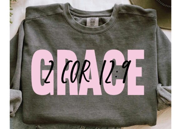Christian Bible PNG, Grace 2 Cor 12 9 SVG for T-Shirt Designs and Graphics