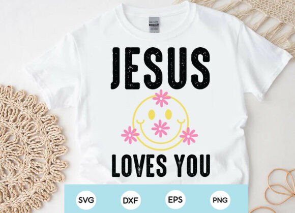 Jesus Loves You SVG, Smiley Face: A Unique T-Shirt Design for Local Brands
