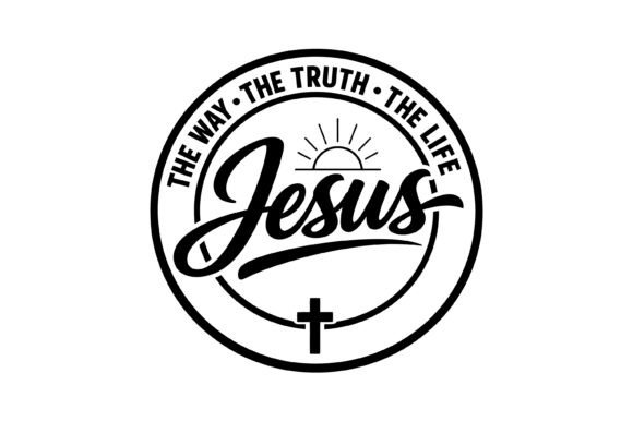 Jesus Way Truth Life Badge: Perfect for T-Shirt Designs and Graphics
